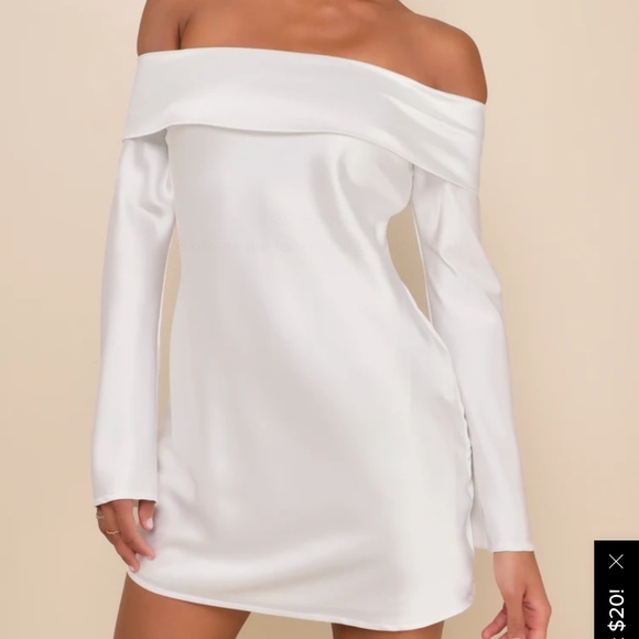 Lulus satin off shoulder dress - Picture 1 of 1